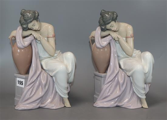 Two Lladro seated ladies